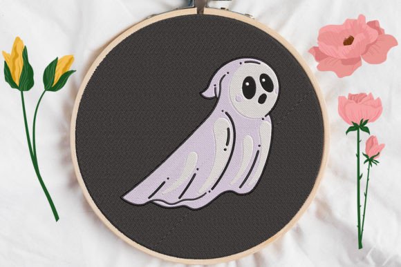 Ghost Halloween 008: A Playful, Versatile Embroidery Design