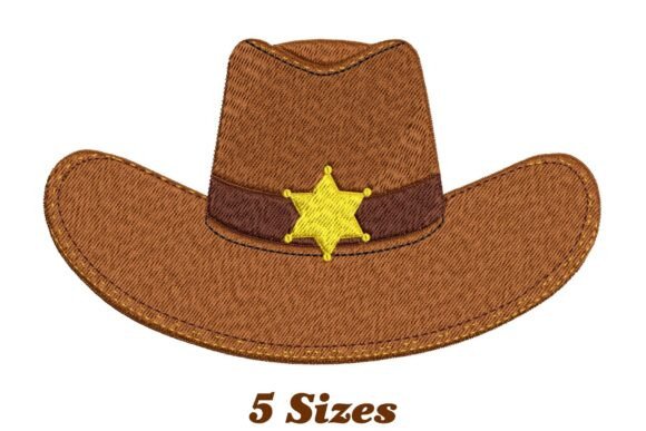 Stylish Cowboy Hat Embroidery Design