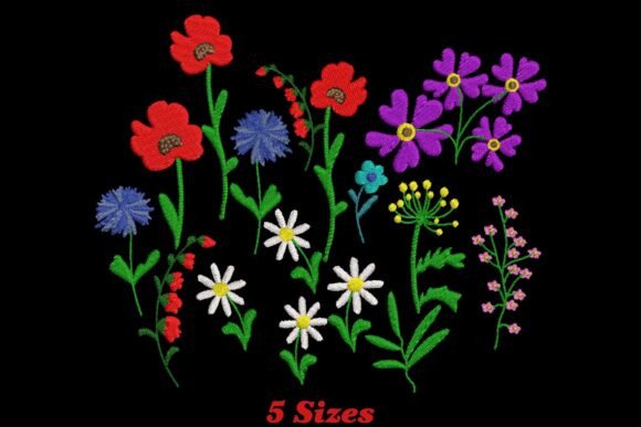 Whimsical Wildflowers Embroidery Design